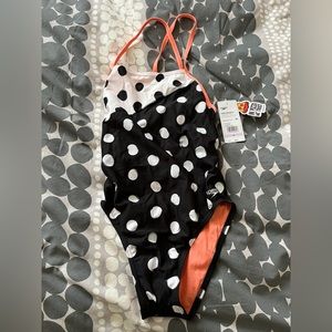 NWT Speedo Women's Printed Spliced Tie Back Swimsuit size 32